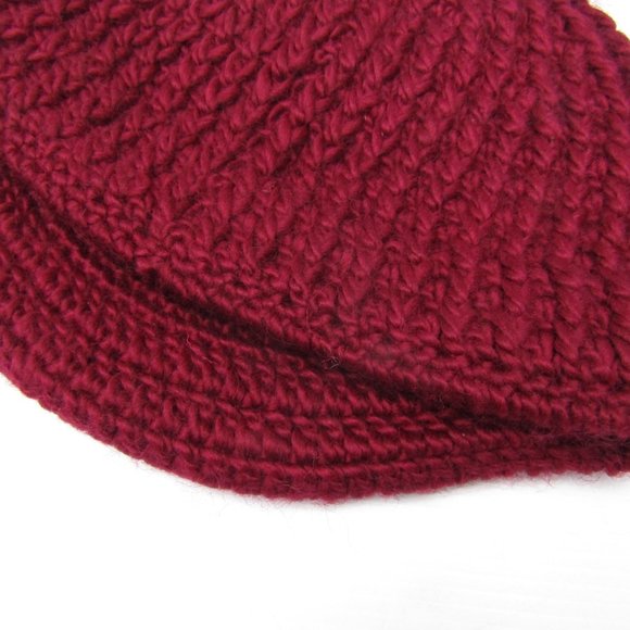 Woolrich Chunky Knit Radar Hat in Ruby Wool Beanie - Picture 3 of 6